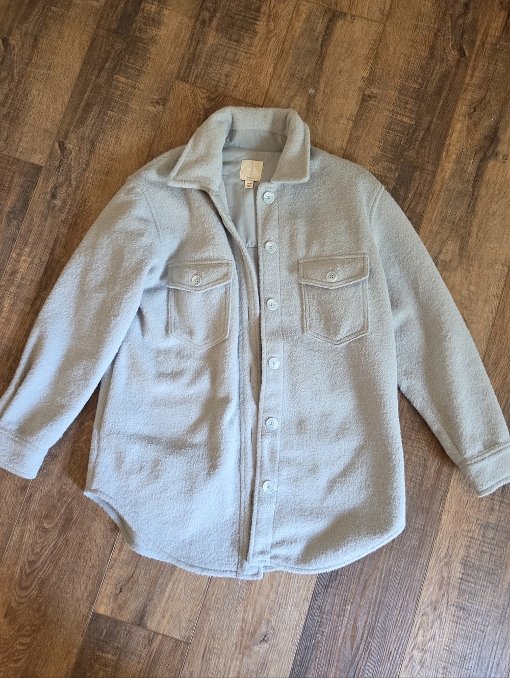 Joie Brushed Shacket In Light Blue Size Medium